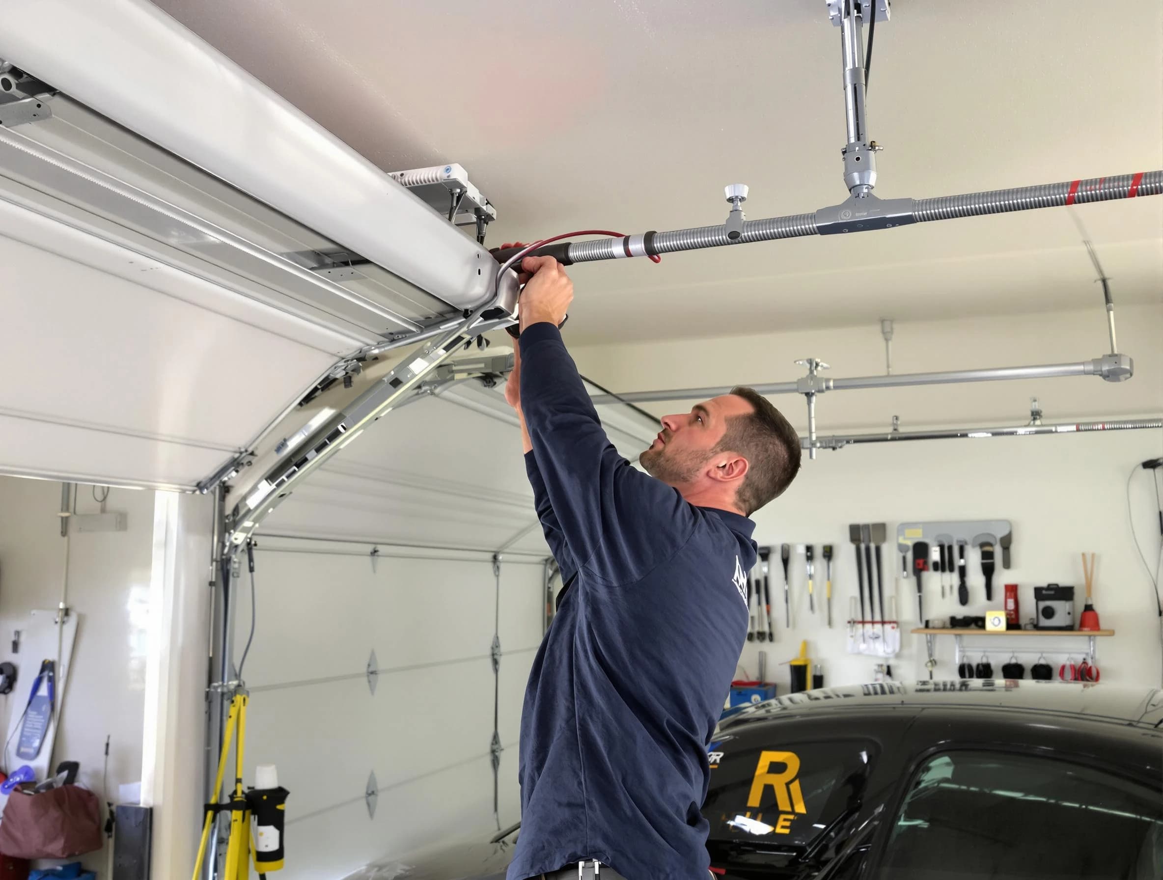 Edgewater Garage Door Repair technician performing garage door cable repair in Edgewater