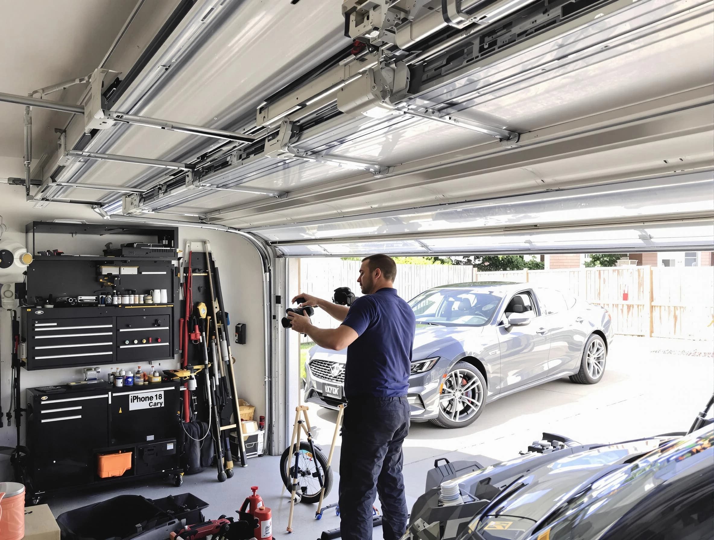 Edgewater Garage Door Repair technician fixing noisy garage door in Edgewater