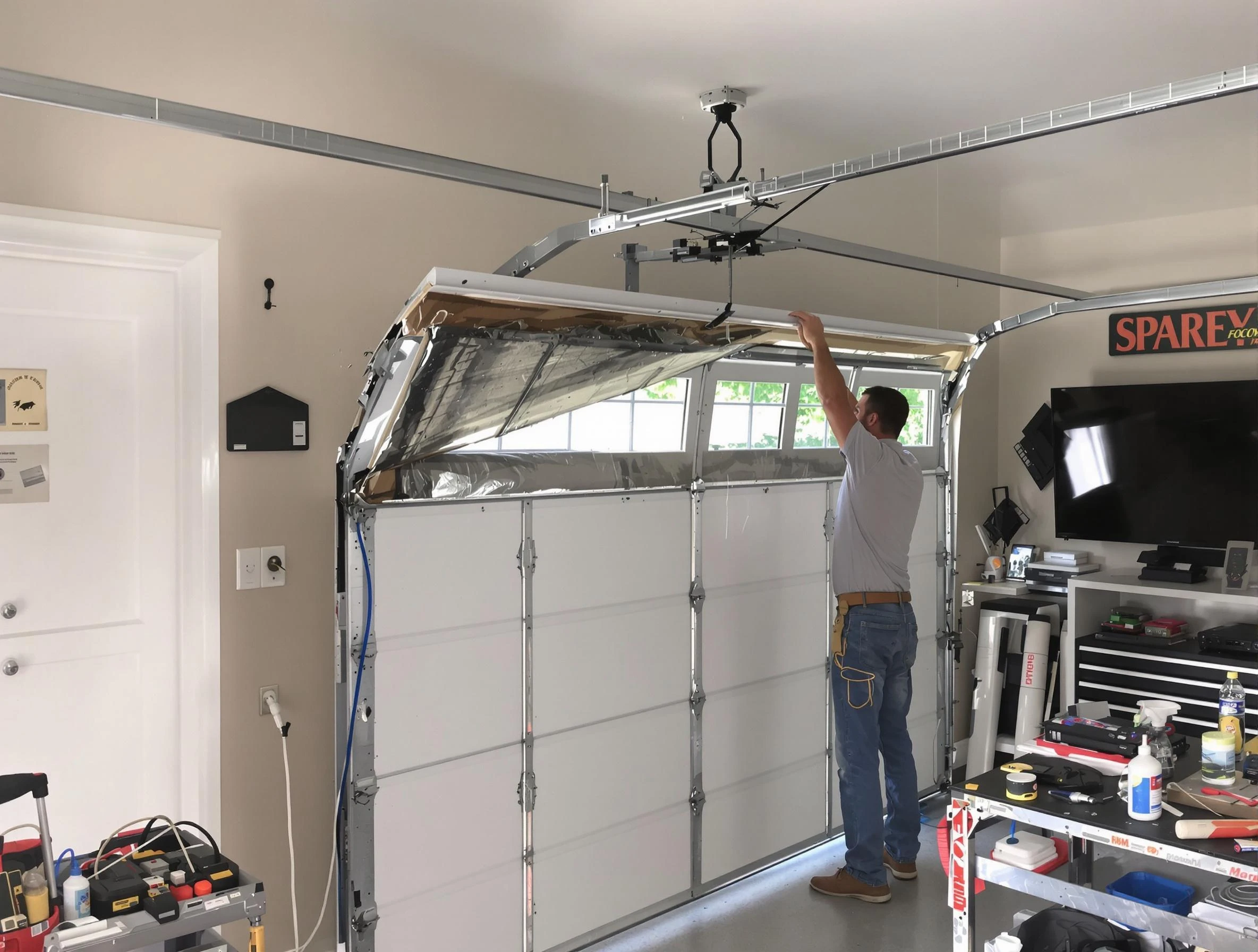 Garage door section replacement by Edgewater Garage Door Repair in Edgewater